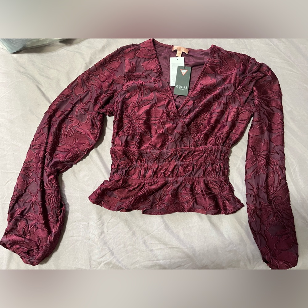 Guess Deep Red Lace Dress